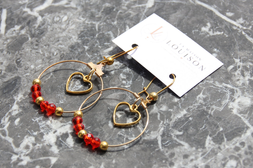Boucles cœur suspendu