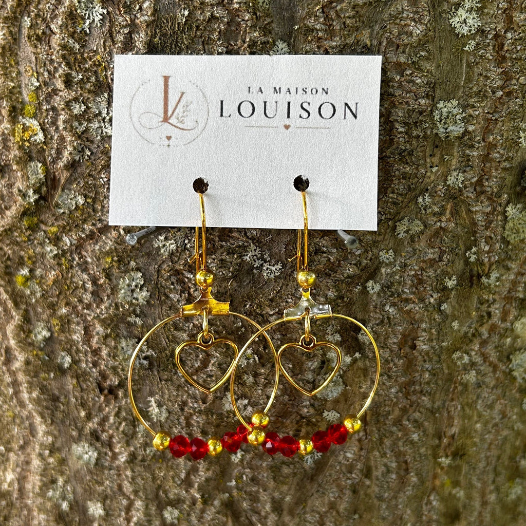 Boucles cœur suspendu